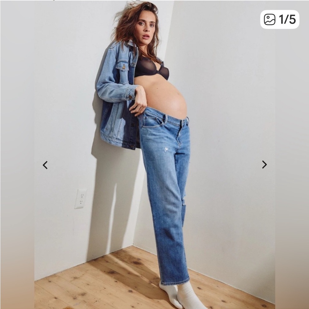 Hatch Maternity Women's Boyfriend Jeans - Light Blue